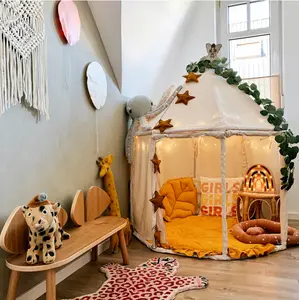 Casa romântica para crianças, castelo de princesa, casa de brincar para meninas, brinquedo infantil, interior e ao ar livre, tenda para dormir