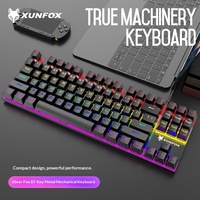 Clavier mécanique authentique K80 avec 87 touches, USB Type C, axe bleu rétroéclairé, programmable et échangeable à chaud pour le gaming e-sport