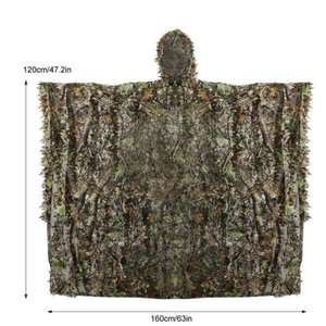 2023 traje de camuflaje 3D táctico hojas capa de camuflaje traje de sigilo caza Poncho desierto senderismo capa de aventura - Product Image 4