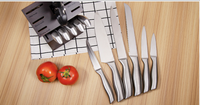 Ensemble de couteaux de chef de haute qualité en acier inoxydable, 14 pièces, avec manche creux, couverts de cuisine écologiques