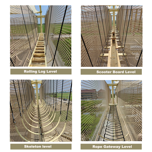 <strong>Outdoor</strong> Rope Climbing Structure Adventure Obstacle Course Kids Physical Training Jungle Gym with Slides and <strong>Swings</strong> - Product Image 4