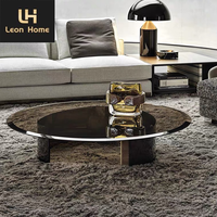 Table basse de thé en verre d'acier inoxydable de villa créative de concepteur de salon de mode de style de luxe