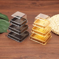 Boîte à gâteau en plastique PET jetable de qualité alimentaire personnalisée, boîte à dessert transparente pour boulangerie avec couvercle, impression par transfert thermique
