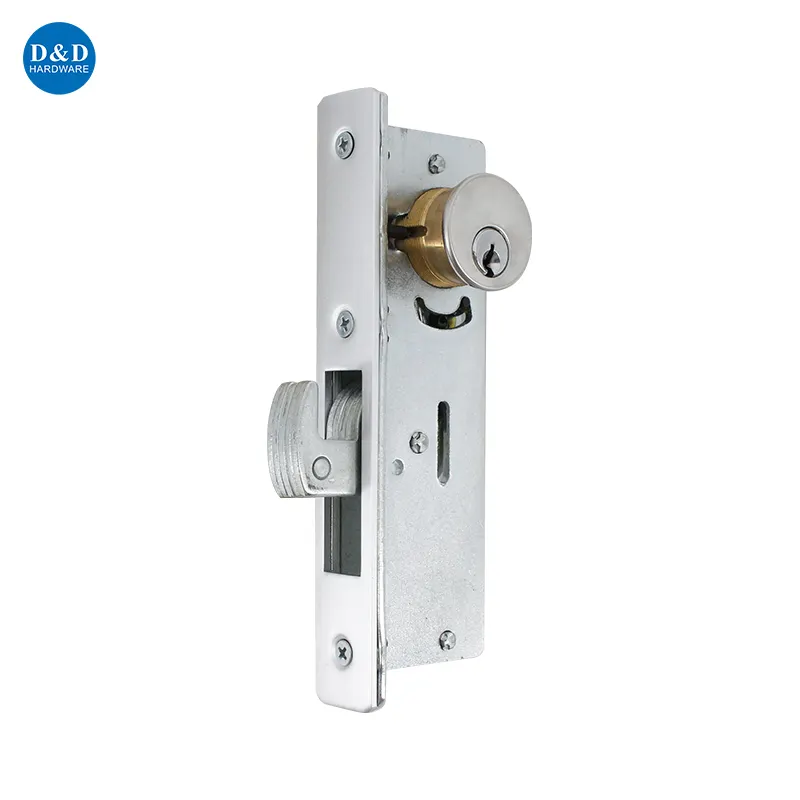 Hook Bolt Deadlock Kit Heavy Duty Commercial Door Lock with Mortise Key Cylinder for Aluminum Door