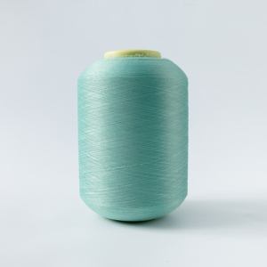 Fil textile teint à faible MOQ du fabricant chinois, fil polyester recouvert de spandex SCY pour tricotage et tissage de sangles élastiques - Product Image 1