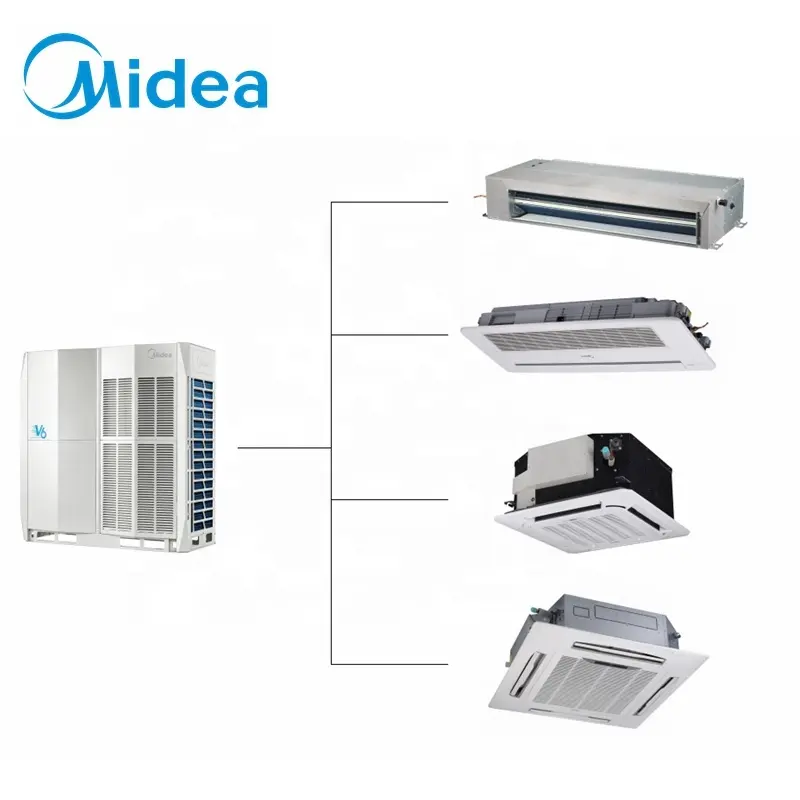 Midea inverter AC pusat pemanas pendingin vrf, 7 tingkat manajemen energi 32hp 50(60)hz untuk restoran