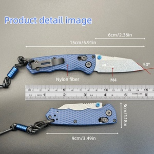 มีดพับใบมีดยุทธวิธีสำหรับกิจกรรมกลางแจ้ง ด้ามจับทำจากเส้นใยไนลอน เหมาะสำหรับตั้งแคมป์ ล่าสัตว์ พกพาสะดวก ใช้เป็นเครื่องมืออเนกประสงค์ - Product Image 2