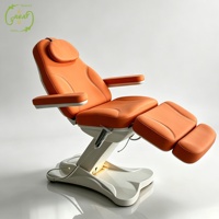 Cama de Belleza Eléctrica de Lujo con Calefacción, Ajustable con 3 Motores, Mesa Facial, Silla de Tratamiento Profesional para Salón, Cama de Masaje para Spa