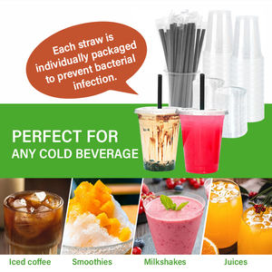 Vasos Desechables de Plástico PET Transparente para Bebidas, Impresión UV Personalizada, Pared Simple, 90 mm, para Comida Rápida, Refrescos, 24 oz, 12 oz, 16 oz, con Tapas - Product Image 5