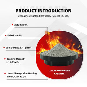 Fabrikant Op Maat Gemaakte Aluminiumoxide-Inhoud 80% Korund Mulliet Gietbaar Voor Ijzer-En Staalsmeltindustrie - Product Image 2