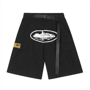 Shorts de travail multi-poches à boutons latéraux High Street Devil Island pour hommes, pantalon décontracté à jambes larges avec pentagramme <span class=keywords><strong>CORTEIZ</strong></span> - Product Image 1