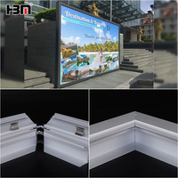 Publicité extérieure LED Lightbox Cadre mural Luminaires Rectangle Boîte à lumière suspendue avec profil en aluminium ouvert à pression