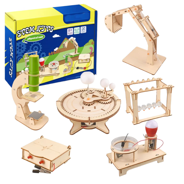 2025 Innovative DIY STEM Educational Robot Building Kit for Kids Creative Science Experiments Physics Set Science Toys Cartoon