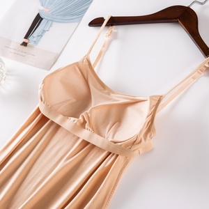 Camicia <span class=keywords><strong>da</strong></span> <span class=keywords><strong>notte</strong></span> estiva <span class=keywords><strong>da</strong></span> <span class=keywords><strong>donna</strong></span> in modal, senza maniche, girocollo, con imbottitura sul petto, pigiama monopezzo con reggiseno integrato, lunghezza media, <span class=keywords><strong>taglie</strong></span> <span class=keywords><strong>forti</strong></span> - Product Image 3
