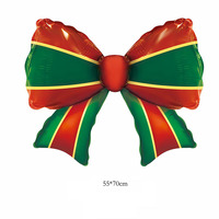 Ballon Nœud de Noël en Aluminium Mylar de 28 Pouces, Gonflable, Décoration de Fête, Ruban Rouge Vert Or, Vente en Gros