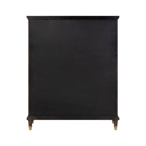 Commode en verre de style transitionnel avec poignées à clé, pieds finition or, finition cerisier foncé, écologique et durable pour hôtel et salon - Product Image 4