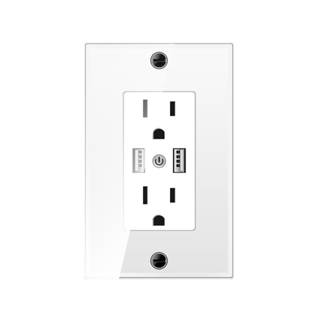 LANBON L8 US Standard Industrial WiFi Smart Wall Socket with 2 USB Ports Power Statistics & Voice Control Safety Door