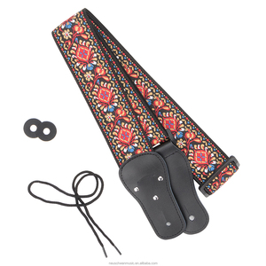 China Feito Bordado Ajustável Correia Da Guitarra Elétrica/Acoustic <span class=keywords><strong>Guitar</strong></span> Strap/Cinta Baixo - Product Image 4