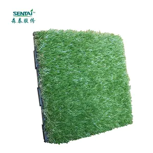 30*30Cm Hot Koop Wpc Sliding Tegels Plastic Gras Dek Tegels Waterdicht Diy Tegels Terras Groene Kunstgras SM101395