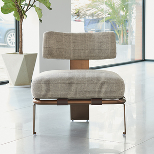 Divano Singolo Personalizzabile in Tessuto, Metallo e Legno con Spugna ad Alta Resilienza, Stile Moderno/Italiano per Hotel, Appartamenti, Soggiorno - Product Image 2