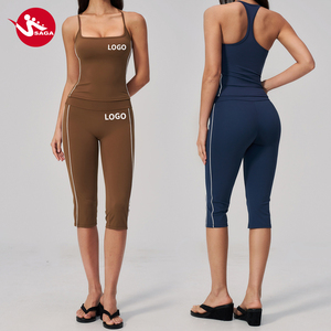 Pantalones de Yoga Capri de Primera Calidad con Contraste de Color, sin Espalda, a la Moda, con Almohadillas Extraíbles, para Gimnasio, Fitness, Yoga - Product Image 1