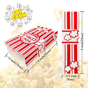 Huahao Bulk Small Red White Pops-Corn Bolsa de papel desechable para palomitas de maíz para carnaval Fiesta temática <span class=keywords><strong>Película</strong></span> Noche Halloween - Product Image 3