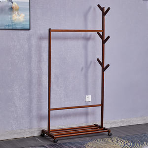 Muebles para el hogar Ropa Árbol Moderno Independiente <span class=keywords><strong>Perchero</strong></span> para ropa para dormitorio con barra colgante Almacenamiento inferior y 6 ganchos - Product Image 4