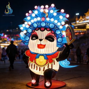 Linterna de Seda Gigante Personalizada con Forma de Panda 3D, Disfraz de la Ópera de Sichuan con Luces LED para Graduación, <span class=keywords><strong>A</strong></span>ño Nuevo Chino, Festival, Mercado Nocturno - Product Image 1