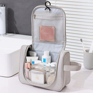 Travel Toiletry Bag Large Capacity Hangable Cosmetic Organizer Rectangle Shape For Trip Pink Brown Blue - Product Image 1