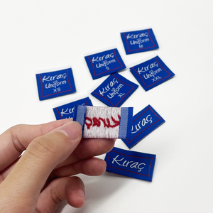 Private <b>label</b> End Fold clothing collar Fabric collar Luxury Custom logo <b>Label</b> <b>Iron</b> woven clothing <b>label</b> - Product Image 3