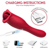 Saug-Leck-Zungen-Vibrator Klitoris-Nippel-Stimulator Brustmassagegerät Dildo Sexspielzeug für Frauen USB-Aufladbar Wasserdicht