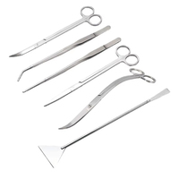 Kit d'outils pour plantes aquatiques 6 en 1, anti-rouille, ciseaux en acier inoxydable multicolores pour le nettoyage des aquariums, ensemble de grattoirs