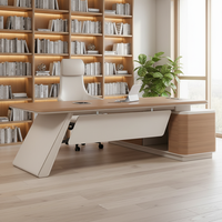 Bureau moderne en forme de L, bureau de direction en bois de luxe, table et chaise de direction, mobilier personnalisable