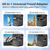 IBD PD 70W chargeur de voyage universel multi-prise adaptateur de voyage international US EU AU UK prise chargeur mural rapide avec câble