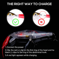 VTAVTA Leurre de pêche électrique rechargeable 10 cm 16 g avec lumière LED, flottant et vibrant, pour la pêche au brochet, appât artificiel dur, type minnow
