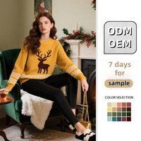 Pull de fête de Noël moche en tricot fin et confortable de haute qualité OEM pour femmes, pulls festifs personnalisés