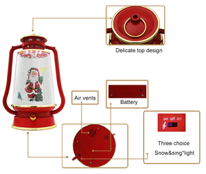 <span class=keywords><strong>Farola</strong></span> de nieve navideña para hombre, luz led de mesa musical iluminada, linterna para nieve y navidad - Product Image 4