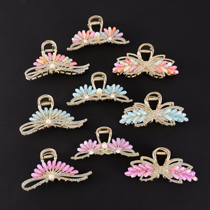 Butterfly Hair <b>Clip</b> Alloy 12 Cm Gold Claw Design For Women Daily Use - Product Image 1