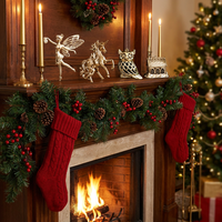 Pendentifs de Noël de qualité supérieure, directement fournis par l'usine, design ange et hibou doré champagne, décorations pour arbre de Noël