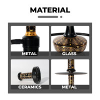 Ensemble de narguilé domestique commercial de Style arabe classique Nouveau design La conduite d'eau de Shisha en aluminium comprend une boîte Hubbly-pratique