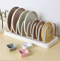 Égouttoir à vaisselle réglable pour cuisine, organisateur de couvercles d'assiettes/bols/ustensiles avec plateau de drainage, rangement de comptoir peu encombrant