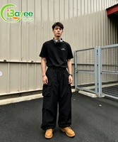Herren Casual Streetwear Real Tree Camo Loose Fit Nylon Fallschirmhose mit Mehreren Taschen und Kordelzug am Saum