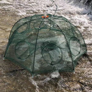 Piège à méné 10 trous 10 côtés piège à écrevisses filets de pêche portables pièges à appâts pour la pêche crevettes Crawdad accessoires de pêche - Product Image 5