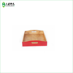 Bamboo and wood rectangular <b>tea</b> <b>tray</b>, solid wood household <b>tea</b> set, water cup <b>tray</b>, Japanese style wooden bread plate, - Product Image 3