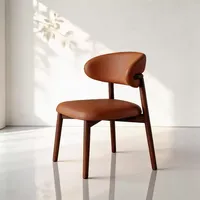 Chaise de salle à manger en cuir moderne - Empilable, légère et stable pour la maison, le bureau et l'hôtel