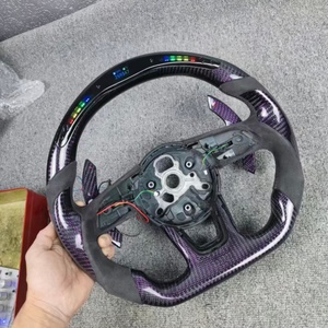 Volante Deportivo de Fibra de Carbono con Luces LED para Audi Q8 SQ8 A3 <span class=keywords><strong>A4</strong></span> B9 A5 B8 A6 C7 A7 S3 S4 RS3 RS5 RS7 RS6 C8 - Product Image 1