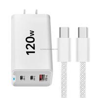 Chargeur mural USB-C 120W à 3 ports avec prise EU US UK, charge rapide USB Type C PD, charge rapide Type-C 3.0, adaptateur pour téléphone portable