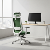 Chaise de bureau exécutive moderne en maille blanche avec base pivotante réglable en hauteur, garantie de 3 ans pour la maison et le bureau