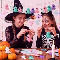 Lot de 24 décorations d'Halloween en feutre pour intérieur et extérieur, ornements fantômes 3D suspendus pour arbre d'Halloween, loisirs créatifs et cadeaux de fête