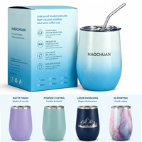 Gobelet isotherme à double paroi en acier inoxydable 304 de 12 oz, design moderne et luxueux, écologique, sans BPA, idéal pour les fêtes, élégant, cadeau, pour le vin
